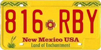 NM license plate 816RBY