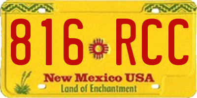 NM license plate 816RCC