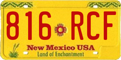 NM license plate 816RCF
