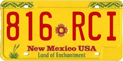 NM license plate 816RCI