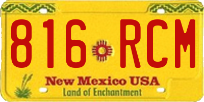 NM license plate 816RCM