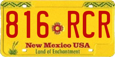 NM license plate 816RCR