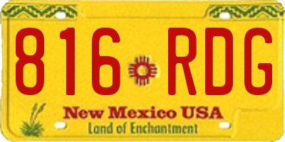 NM license plate 816RDG