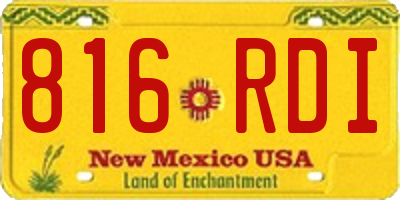 NM license plate 816RDI