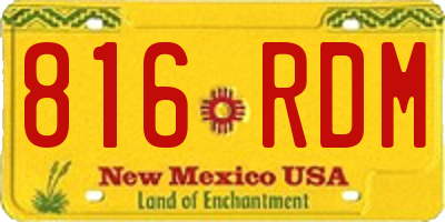 NM license plate 816RDM