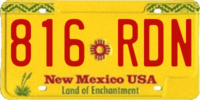 NM license plate 816RDN