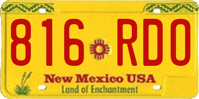 NM license plate 816RDO