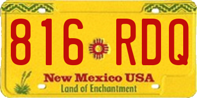 NM license plate 816RDQ