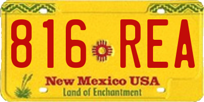 NM license plate 816REA