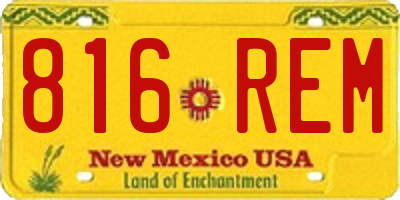 NM license plate 816REM