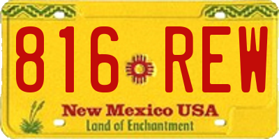 NM license plate 816REW