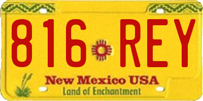 NM license plate 816REY