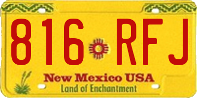 NM license plate 816RFJ