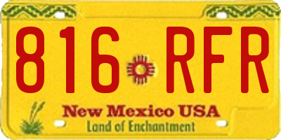 NM license plate 816RFR