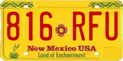 NM license plate 816RFU