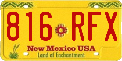NM license plate 816RFX