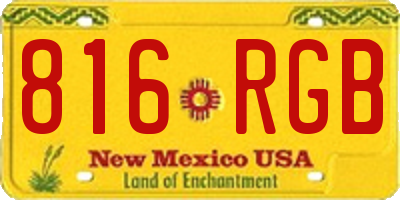 NM license plate 816RGB