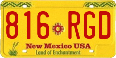 NM license plate 816RGD
