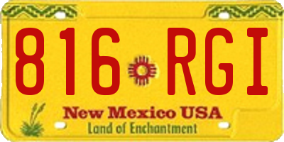 NM license plate 816RGI