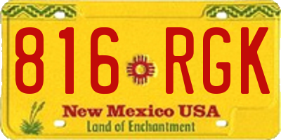 NM license plate 816RGK