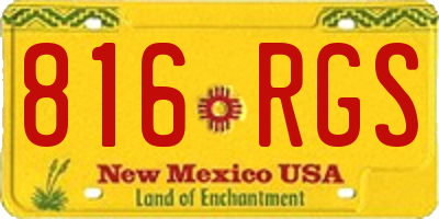 NM license plate 816RGS