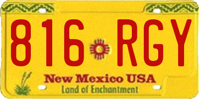 NM license plate 816RGY