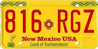 NM license plate 816RGZ