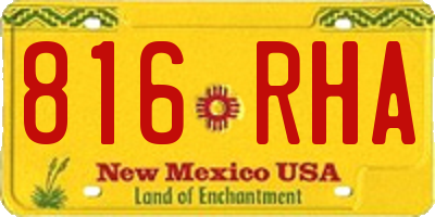 NM license plate 816RHA