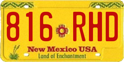 NM license plate 816RHD