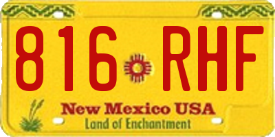 NM license plate 816RHF