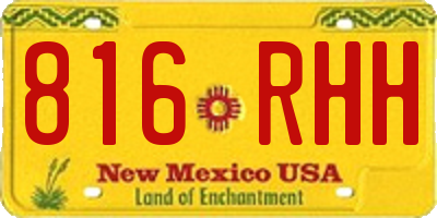 NM license plate 816RHH