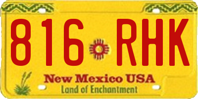 NM license plate 816RHK