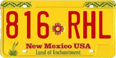 NM license plate 816RHL