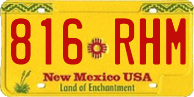 NM license plate 816RHM