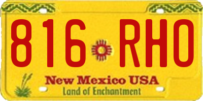 NM license plate 816RHO