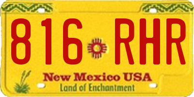 NM license plate 816RHR