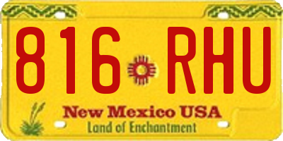 NM license plate 816RHU