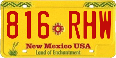 NM license plate 816RHW