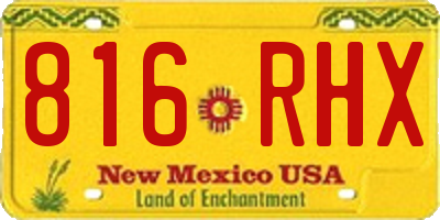 NM license plate 816RHX