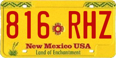 NM license plate 816RHZ