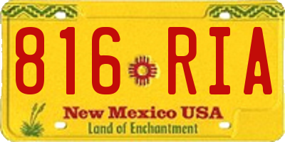 NM license plate 816RIA