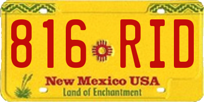 NM license plate 816RID