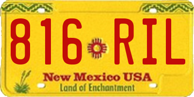 NM license plate 816RIL