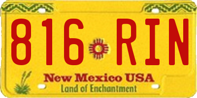 NM license plate 816RIN