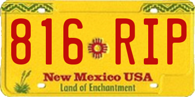 NM license plate 816RIP