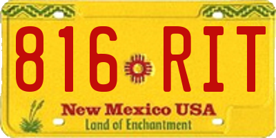 NM license plate 816RIT