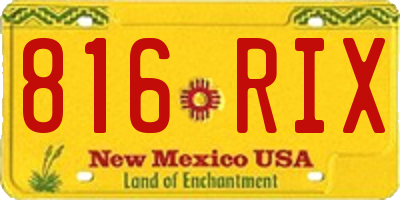 NM license plate 816RIX