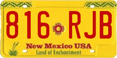 NM license plate 816RJB