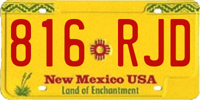 NM license plate 816RJD