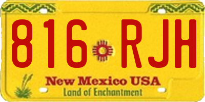 NM license plate 816RJH